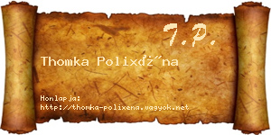 Thomka Polixéna névjegykártya